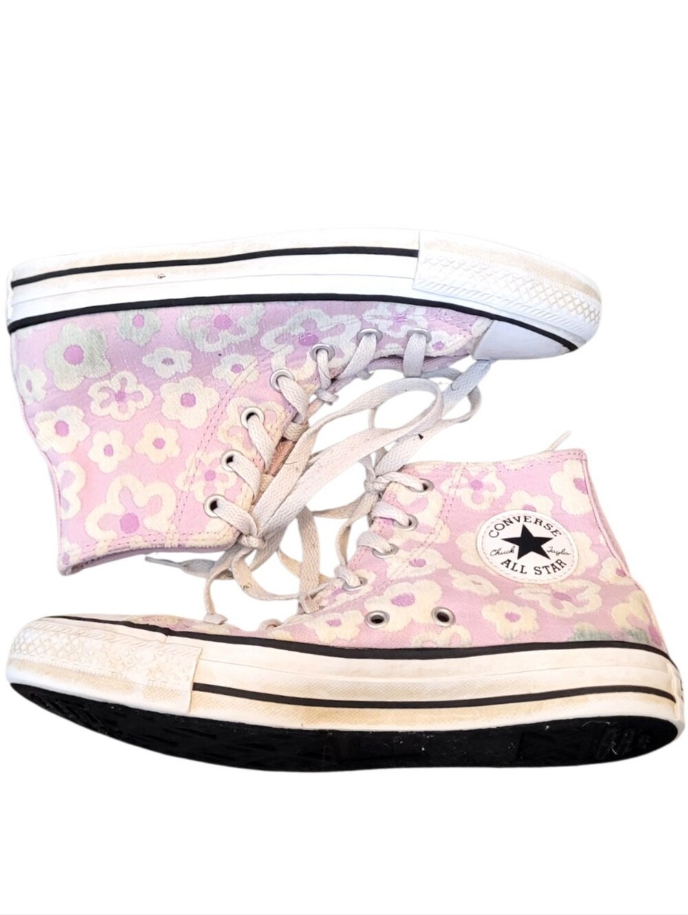 Converse Lilac Chenile Floral High-Top Sneakers Size US 3.5